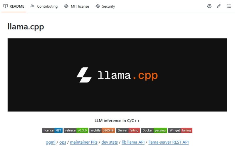 高性能 LLM 推理引擎 llama.cpp 支持 CPU/GPU 高效量化推理，开创了消费级设备运行大模型的风潮。-共赢源码